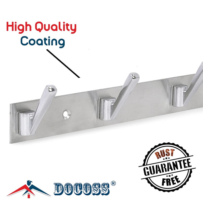 DOCOSS Stainless Steel Wall Hooks for Hanging Cloth and Towel Hangers for Wall Hook,Door Hangers,Hook Rail Pack of 2, Silver - Image 4