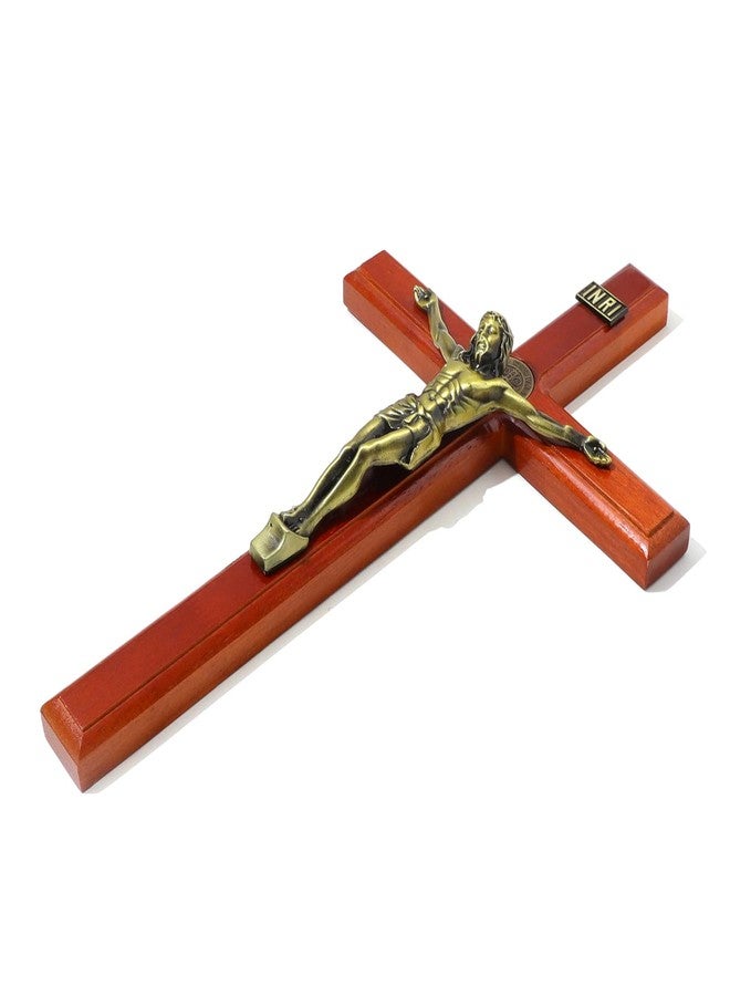 KOMI 15 Inch Large Crucifix Wall Cross for Home Decor Handmade Wooden Cross Jesus Crucifix Wall Hanging Decor Catholic Religious Gifts for Men Women - Image 2