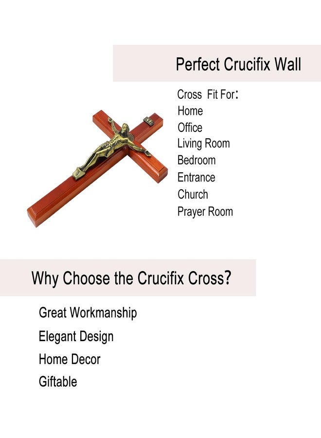 KOMI 15 Inch Large Crucifix Wall Cross for Home Decor Handmade Wooden Cross Jesus Crucifix Wall Hanging Decor Catholic Religious Gifts for Men Women - Image 5