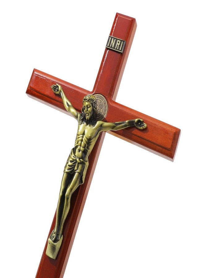 KOMI 15 Inch Large Crucifix Wall Cross for Home Decor Handmade Wooden Cross Jesus Crucifix Wall Hanging Decor Catholic Religious Gifts for Men Women - Image 1