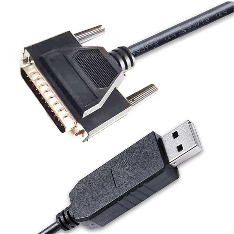 FT232RL USB To DB25 Male 25 Pin Serial Cable 6 Feet 1 8 m Black - Image 3