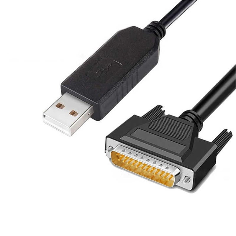 FT232RL USB To DB25 Male 25 Pin Serial Cable 6 Feet 1 8 m Black - Image 2