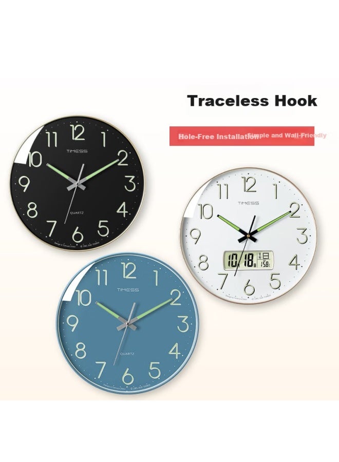 Timess Luminous Wall Clock Simple Modern Clock For Living Room Bedroom Quartz Clock Creative Wall Clock 30Cm - Image 5