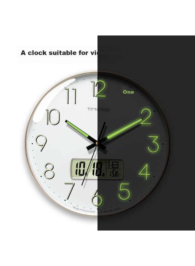 Timess Luminous Wall Clock Simple Modern Clock For Living Room Bedroom Quartz Clock Creative Wall Clock 30Cm - Image 2