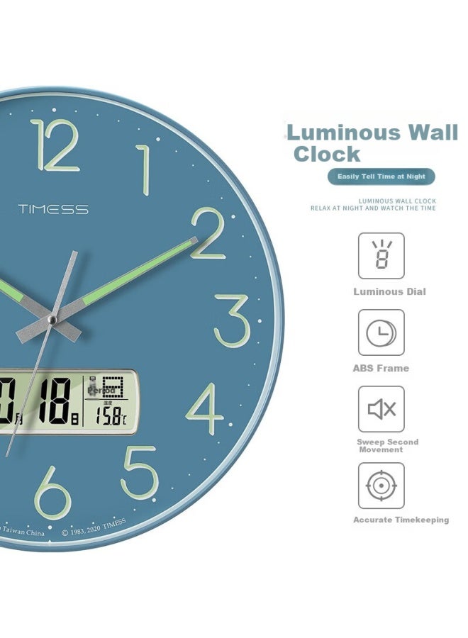 Timess Luminous Wall Clock Simple Modern Clock For Living Room Bedroom Quartz Clock Creative Wall Clock 30Cm - Image 4