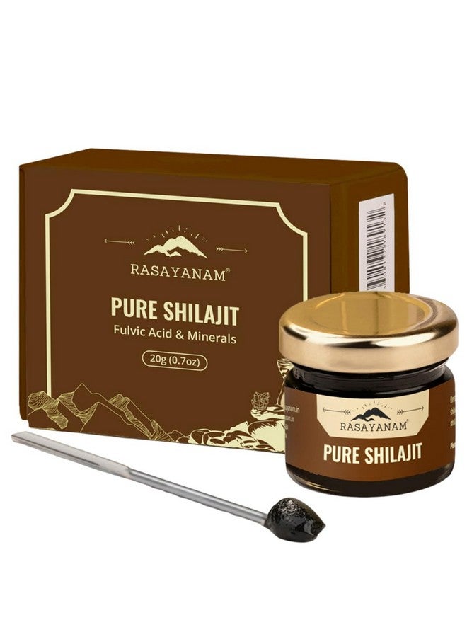 Rasayanam Pure Original Himalayan Shilajit/Shilajeet Resin 20g | Improve Strength & stamina for men & women | 4X Concentrated formula, Stronger Than Pills & Capsules - Image 1