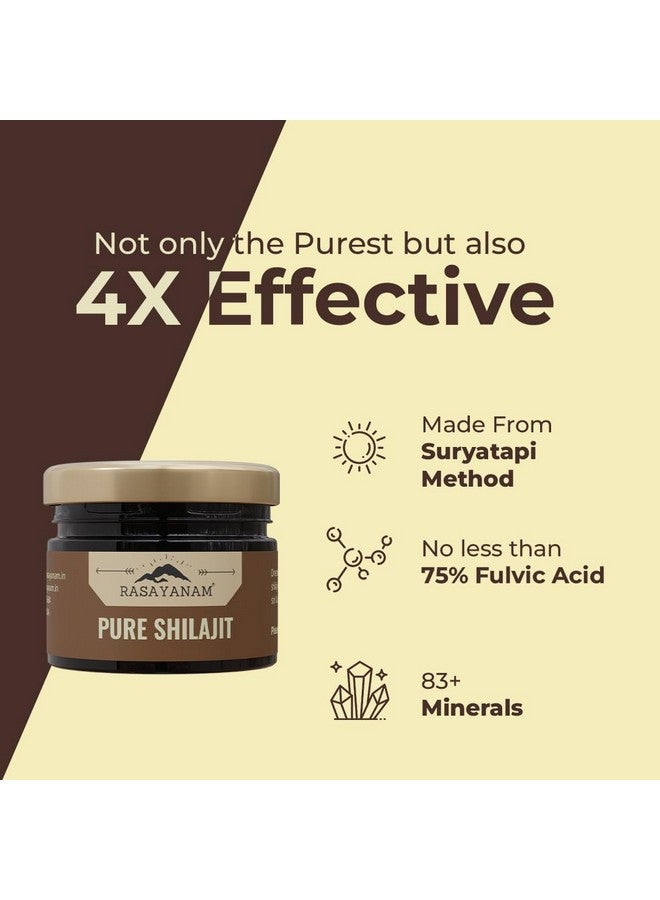 Rasayanam Pure Original Himalayan Shilajit/Shilajeet Resin 20g | Improve Strength & stamina for men & women | 4X Concentrated formula, Stronger Than Pills & Capsules - Image 4
