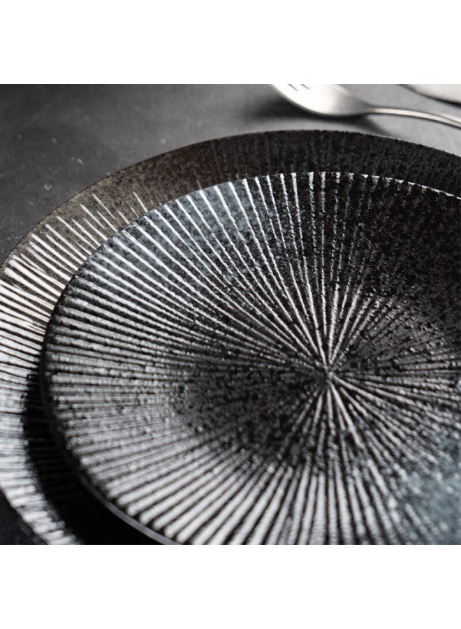 Onlycook Ceramic Western-Style Dinner Plate 8-Inch 10-Inch Fruit Plate Dinner Plate Dish Home Set Dish Black 8-Inch - Image 5