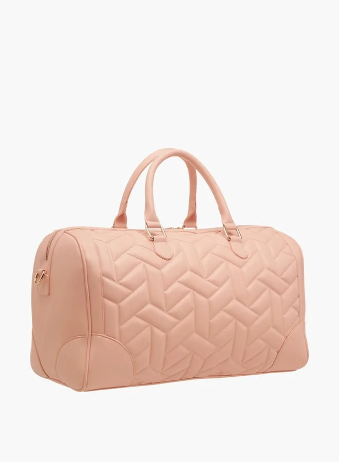 Wave PINK Women's Quilted Duffle Bag with Double Handles and Zip Closure One Size  | Best Price UAE