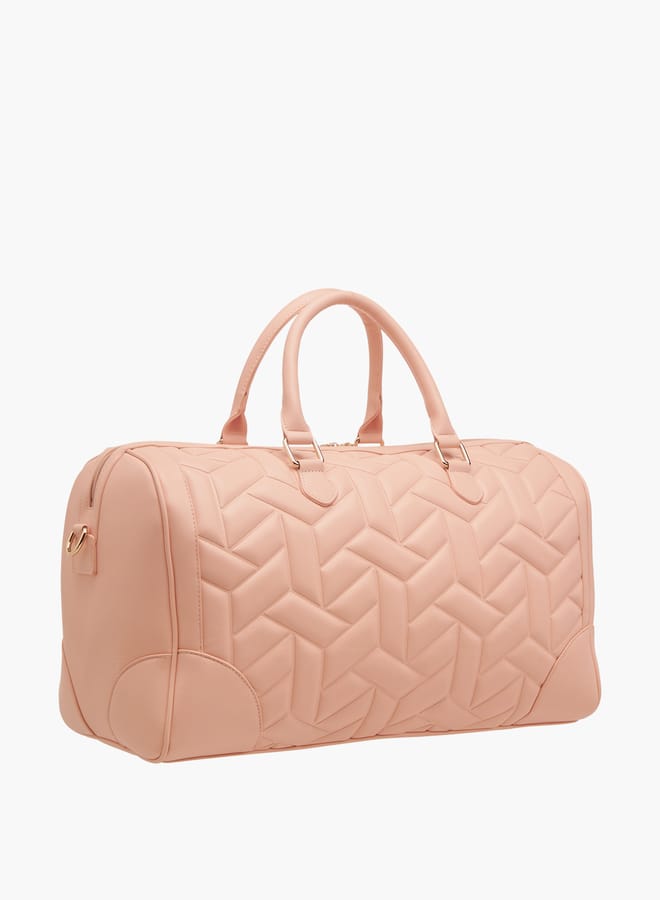 Wave Women's Quilted Duffle Bag with Double Handles and Zip Closure One Size - Image 3