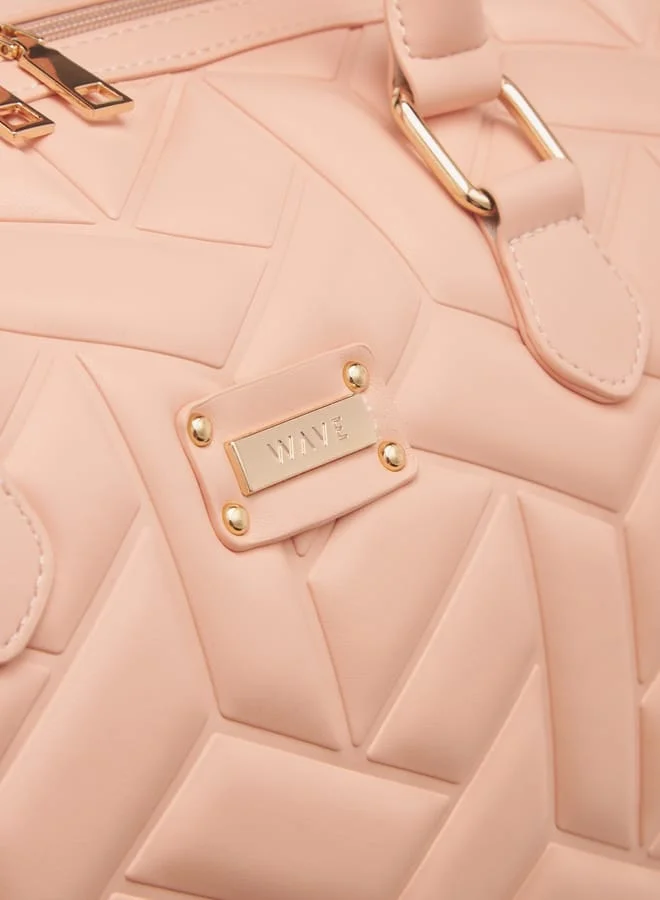 Wave PINK Women's Quilted Duffle Bag with Double Handles and Zip Closure One Size  | Best Price UAE