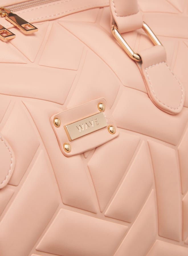 Wave Women's Quilted Duffle Bag with Double Handles and Zip Closure One Size - Image 4