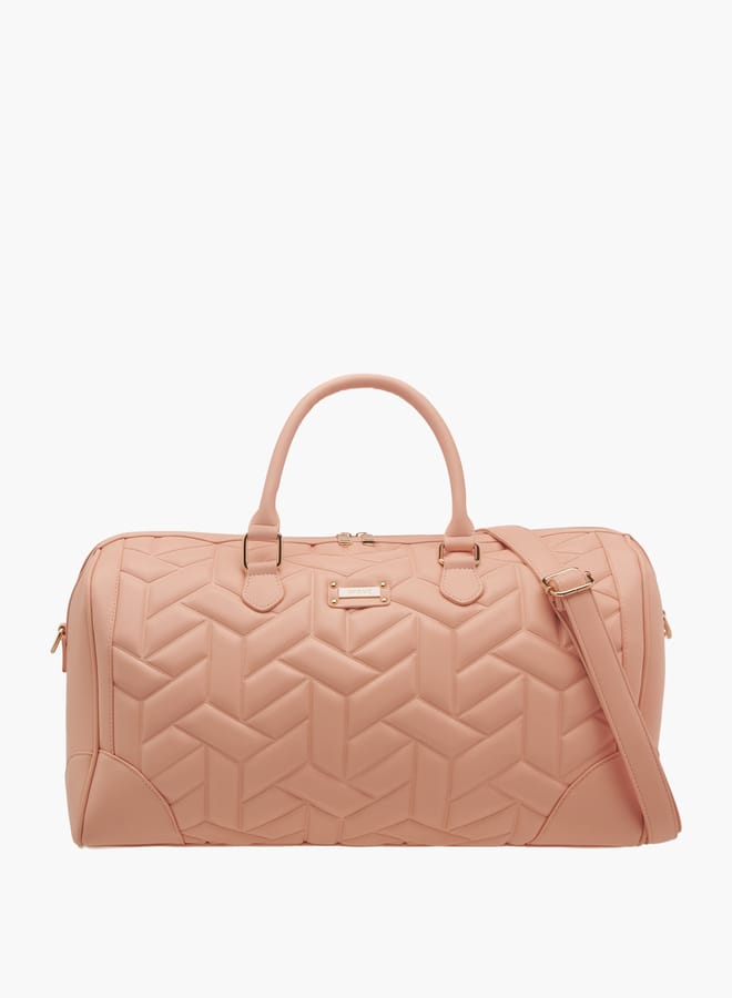 Wave Women's Quilted Duffle Bag with Double Handles and Zip Closure One Size - Image 1
