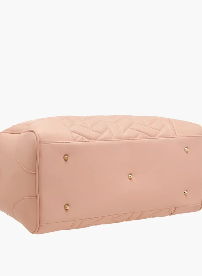 Wave PINK Women's Quilted Duffle Bag with Double Handles and Zip Closure One Size  | Best Price UAE