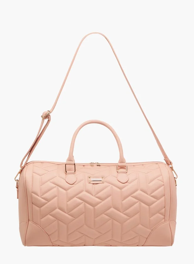 Wave Women's Quilted Duffle Bag with Double Handles and Zip Closure One Size