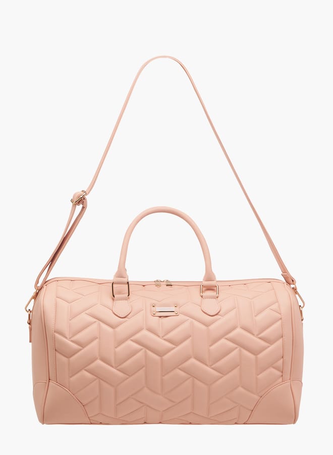 Wave Women's Quilted Duffle Bag with Double Handles and Zip Closure One Size - Image 2