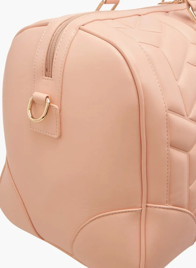 Wave PINK Women's Quilted Duffle Bag with Double Handles and Zip Closure One Size  | Best Price UAE