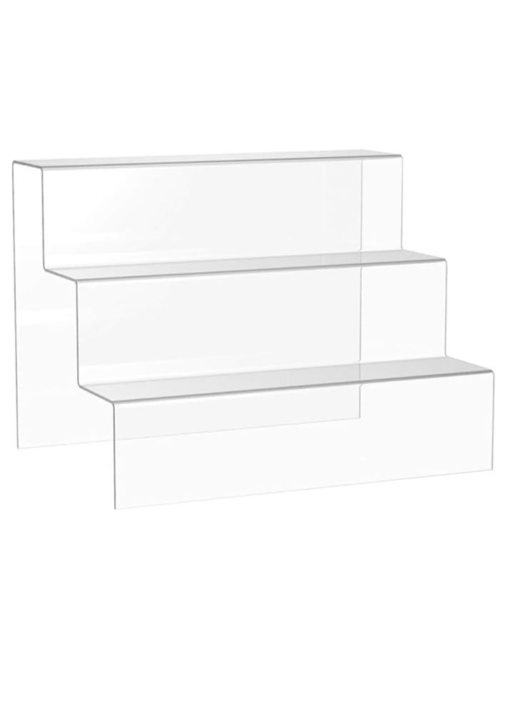 Saudi Deals - 3-Tier Clear Acrylic Display Riser Shelf, Sturdy, and No-Assembly Organizer Stand Perfect for Cupcakes, Cosmetics, Perfumes, and More - Image 1