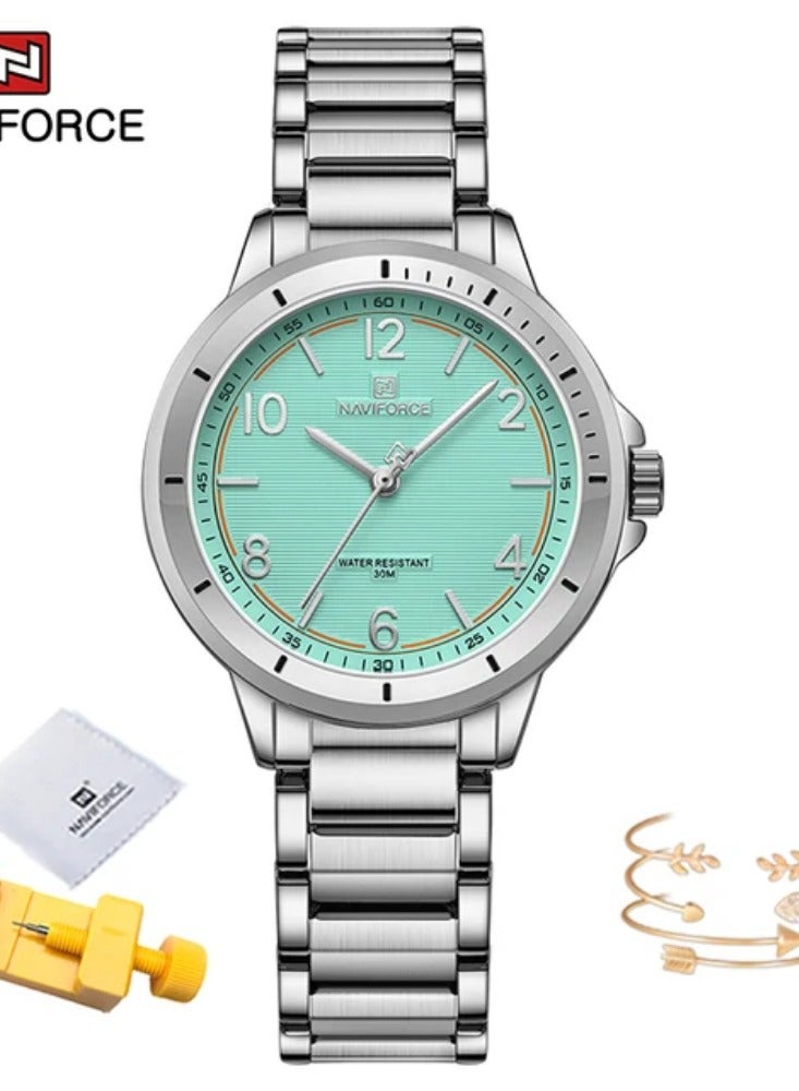 NAVIFORCE NAVIFORCE Top Brand Elegant Female Wristwatches Stainless Steel Band Quartz Ladies Watches Popular Gifts Clock Relogio Feminino