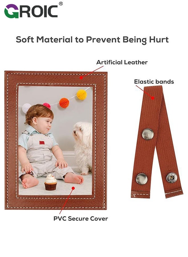 GROIC Car Picture Holder Artificial Leather Picture Frames,Car Visor Clip Fits 5-inch Photo Frame Car Accessories,Photo Frame for Car Displays Your Photographs - Image 2