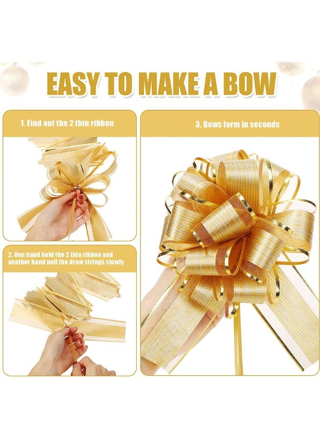 Chielor 20 Pieces Large Pull Bow Gift Wrapping Bows, Pull Bow with Ribbon for Wedding Christmas Birthday Valentine Party Car Baskets Bouque Decoration Hampers Florist - Image 3