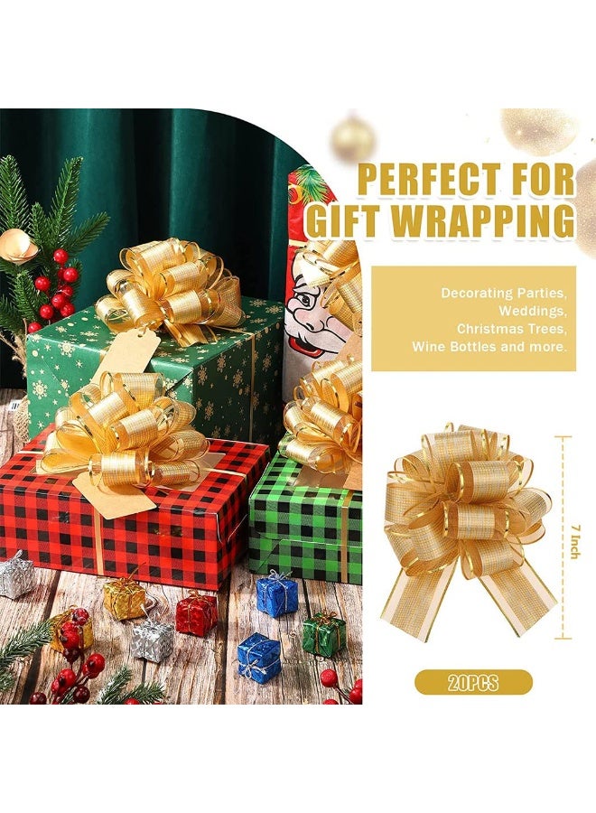 Chielor 20 Pieces Large Pull Bow Gift Wrapping Bows, Pull Bow with Ribbon for Wedding Christmas Birthday Valentine Party Car Baskets Bouque Decoration Hampers Florist - Image 2