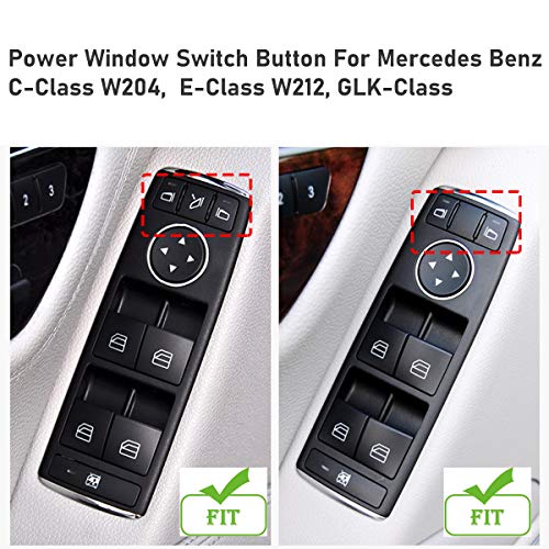 Jaronx Compatible with Mercedes Benz Window Button Covers, Power Window Control Switch Buttons for Mercedes Benz C-Class W204 C230 C280 C300 C350, E-Class W212,GLK-Class X204 GLK350 - Image 3