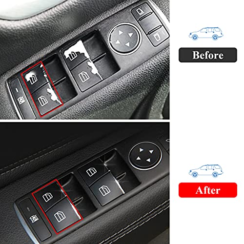 Jaronx Compatible with Mercedes Benz Window Button Covers, Power Window Control Switch Buttons for Mercedes Benz C-Class W204 C230 C280 C300 C350, E-Class W212,GLK-Class X204 GLK350 - Image 5