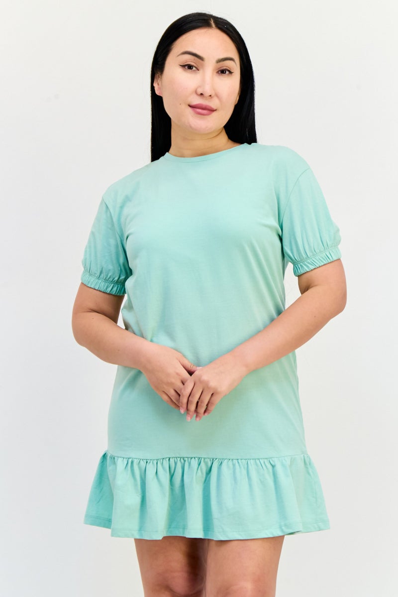ONLY Women Solid Mini Dress, Mint Green - Image 1