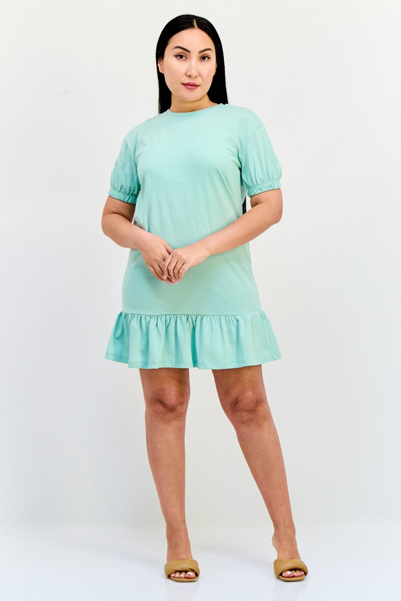 ONLY Women Solid Mini Dress, Mint Green - Image 4