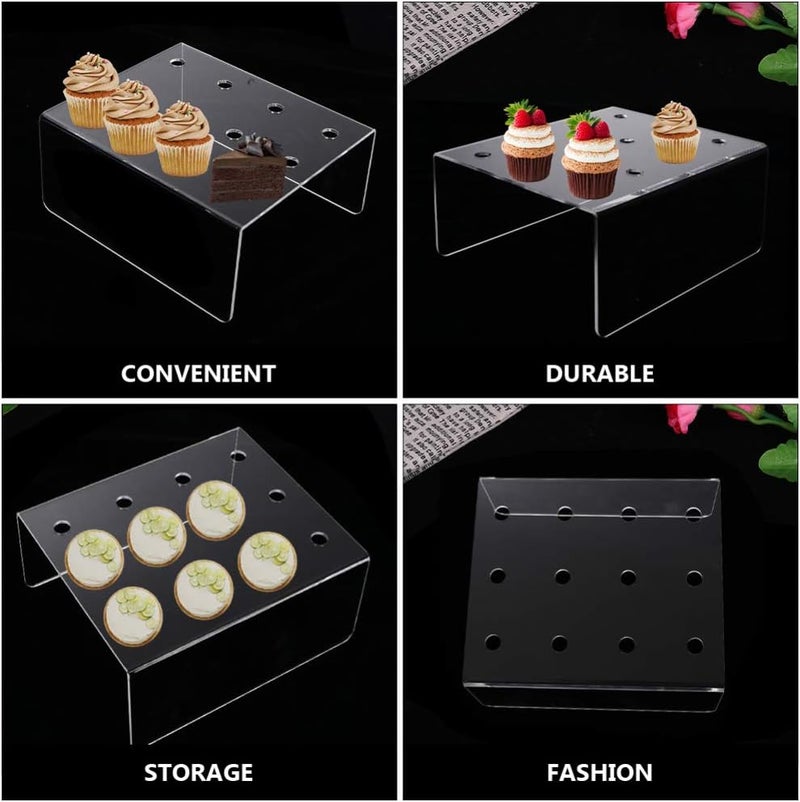 cheekyglo 1 Set 12 Hole Push Pop Cake Stand and Clear Push- up Cake Pop Shooter Plastic Containers for Wedding Baby Shower Birthday Parties - Image 2