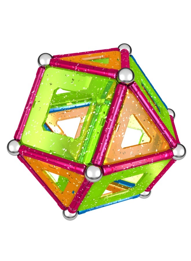 GEOMAG Geomag Glitter Magnetic Panels | Building Toys for Toddlers| Glittered Magnetic Sticks With Metallic Balls and Panels| 68 Pcs| Ages 3 Years+  - Image 3