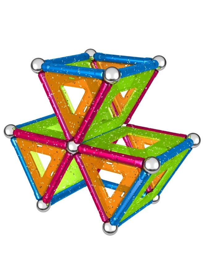 GEOMAG Geomag Glitter Magnetic Panels | Building Toys for Toddlers| Glittered Magnetic Sticks With Metallic Balls and Panels| 68 Pcs| Ages 3 Years+  - Image 2