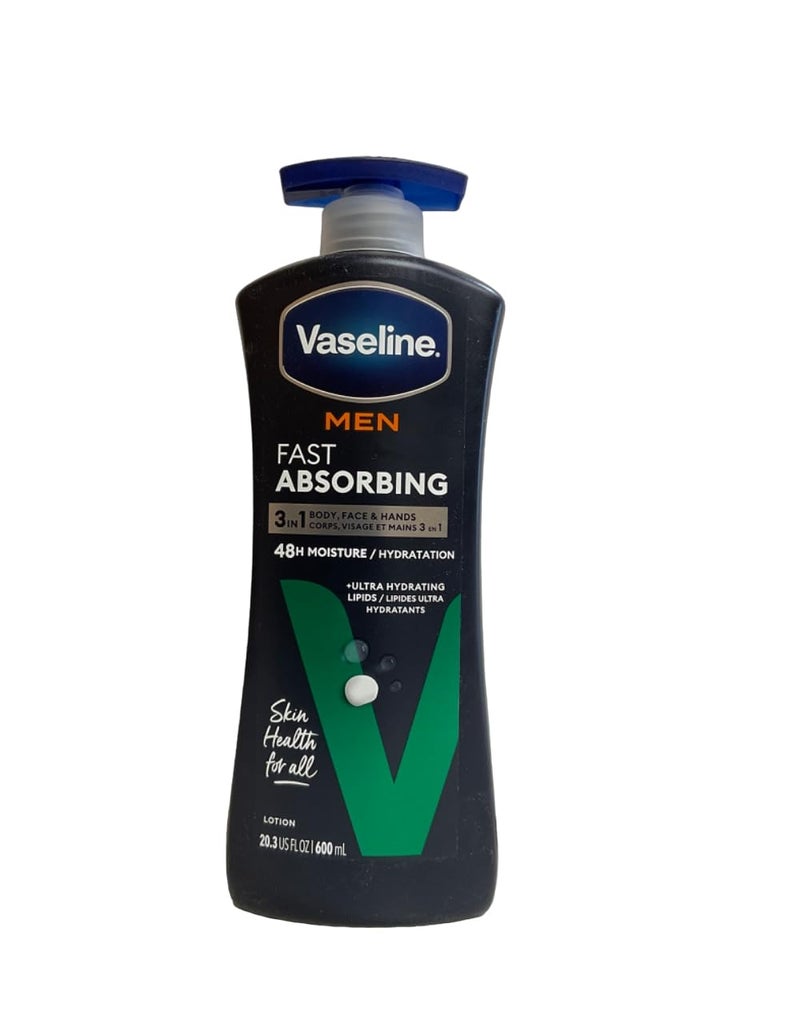 Vaseline Men Healing Moisture Body Lotion, Fast Absorbing, 20.3 oz - Image 1