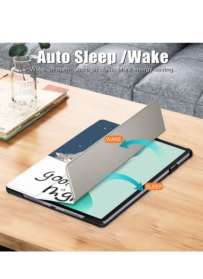 Generic - Tablet Case For Huawei MatePad 11.5''S Released 2024 Folio Slim Smart Cover Lightweight Hard Shell Protective Case with Multi-Angle Stand - Cat - Image 1