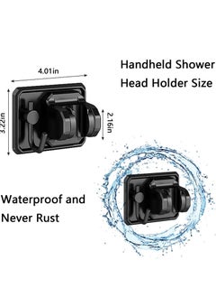 Excefore Shower Head Holder with Hook, Strong Adhesive Waterproof Handheld Shower Holder, Adjustable Shower Wand Holder Wall Mount for rv Shower Kids Shower Bathroom Shower, No Drilling - Black  - Image 4