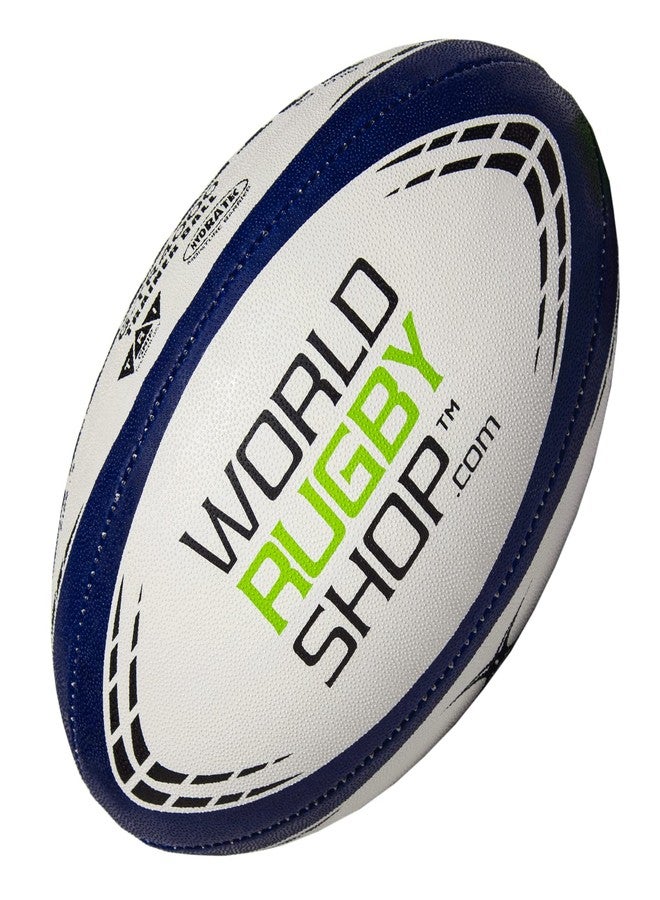 World Rugby Shop X Gilbert G-TR4000 Rugby Ball Size 4 - Durable Rugby Equipment - Triangular Surface Grip - 3 Ply Construction - Navy - Image 2