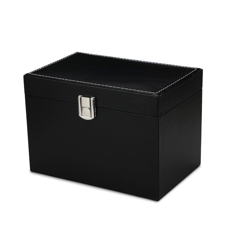 FONSIE ® Black Belt Organizer Rack Box for Wardrobe, Closet, drawer Storage organizing belts holder Faux Leather 3 Slot. - Image 5