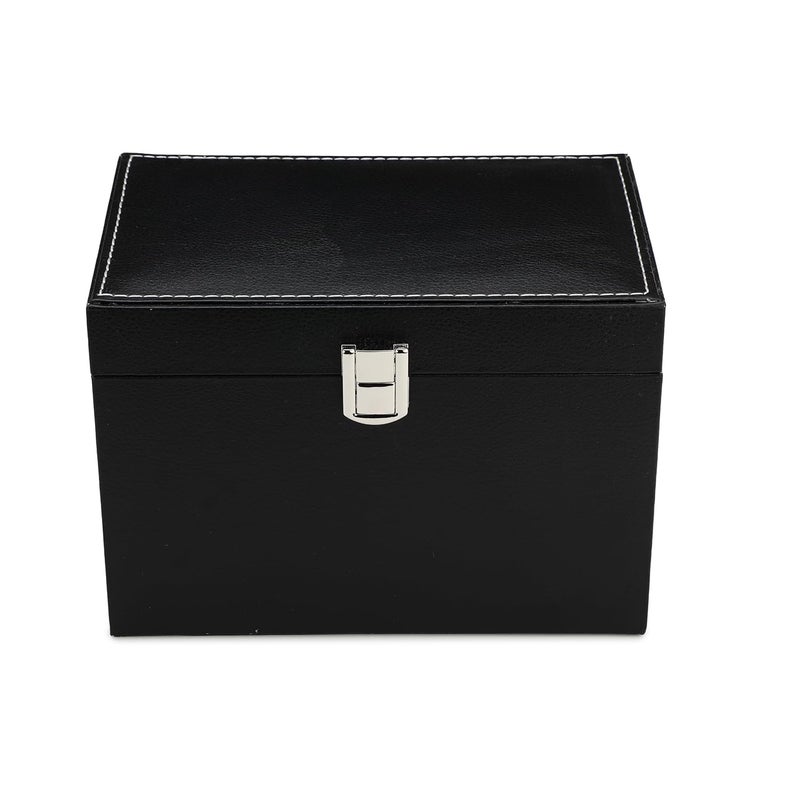 FONSIE ® Black Belt Organizer Rack Box for Wardrobe, Closet, drawer Storage organizing belts holder Faux Leather 3 Slot. - Image 4