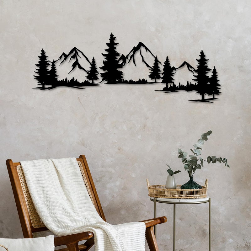 Xedatric 1535 4409 Inchs Mountain and Forest Metal Wall Decor Horizontal Wall Art Nature Landscape Large Metal Wall Art Evergreen Trees Forest Wall DecorHousewarming Gift - Image 2