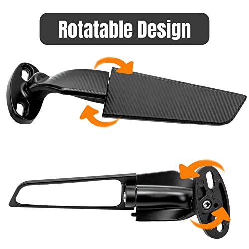 AceSupever 2025 Latest Motorcycle Wing Mirrors Compatible with GSXR 600 750 1000 | CBR300R CBR500R CBR600RR CBR1000RR EX250 EX300 EX400 EX650 ZX6R ZX10R - Adjustable Low Profile & Convex Design - 2 Pack - Image 4