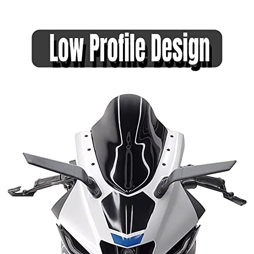 AceSupever 2025 Latest Motorcycle Wing Mirrors Compatible with GSXR 600 750 1000 | CBR300R CBR500R CBR600RR CBR1000RR EX250 EX300 EX400 EX650 ZX6R ZX10R - Adjustable Low Profile & Convex Design - 2 Pack - Image 3