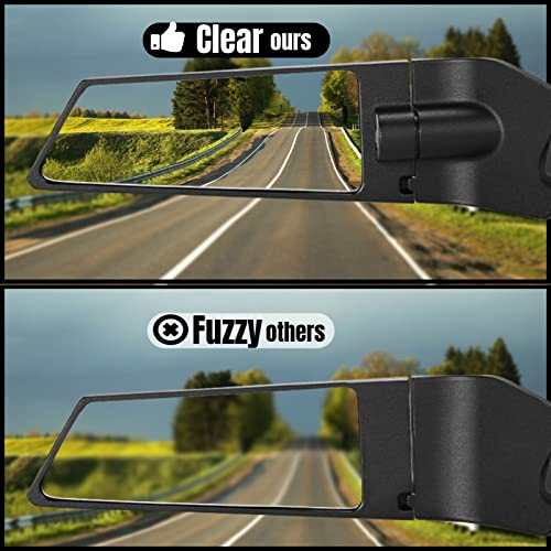 AceSupever 2025 Latest Motorcycle Wing Mirrors Compatible with GSXR 600 750 1000 | CBR300R CBR500R CBR600RR CBR1000RR EX250 EX300 EX400 EX650 ZX6R ZX10R - Adjustable Low Profile & Convex Design - 2 Pack - Image 5