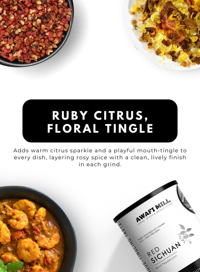 أباميك فلفل سيشوان الأحمر من مطحنة أوافي | زانثوكسيلوم (هواجياو) | نكهة حمضية | قشور فلفل كاملة - 100 غرام | 3.5 أونصة - Image 4