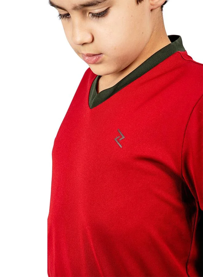 ZAECY Boy's V-neck Short Sleeve Tee