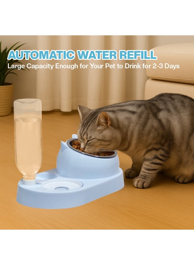 NNC PETS Dual bowl automatic feeder & water dispenser for Cats & Small dogs, Spill-proof food & water dispenser with Stainless steel bowl and Durable plastic, Easy to clean, 32.3 cm (LIGHT-BLUE) - Image 5