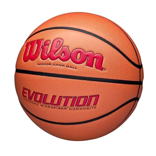 WILSON Evolution Indoor Game Basketball, Scarlet, Size 7 -29.5" - Image 2