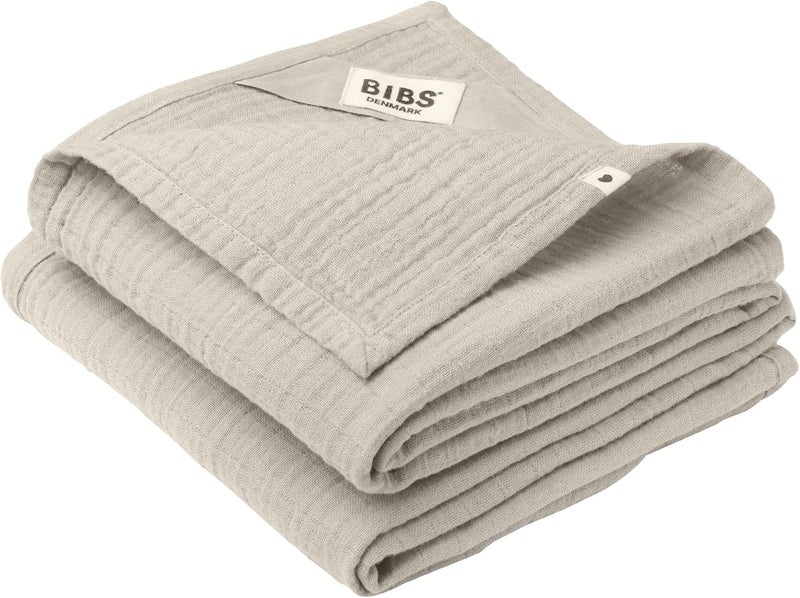 Bibs Cuddle Cloth  2Pack of 100 Organic Cloths  Perfect Nursing  Changing Mat Cover  Soft  Absorbent  Made in Denmark  Measures 27 x 27 Sand - Image 1