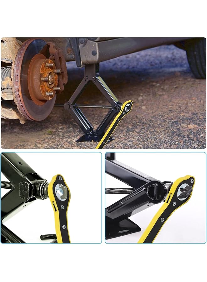 X Spring Jack Ratchet Wrench, 360° Swivel Cross Wrench, Auto Tire Repair Tool, Heavy Duty Labor-Saving Scissor Jack Handle, Speed Scissor Jack Lift Tool For Car, Suv, Truck, Roadside Emergency - Image 3