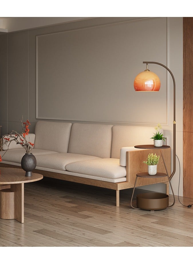 Living Room Sofa Corner Floor Lamp with Storage Rack Cream Style High-Level Vertical Table Lamp Bedroom Bedside Table Lamp - Image 3